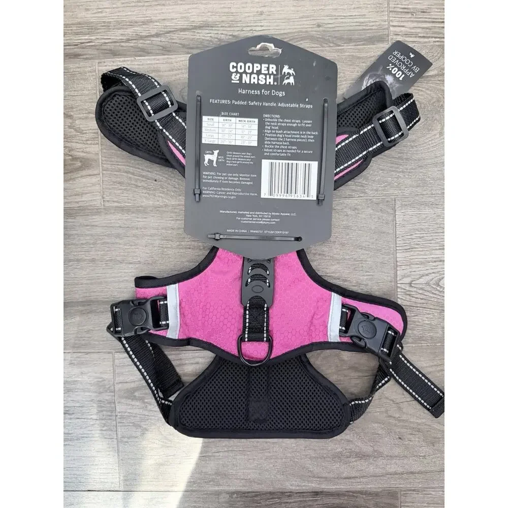 Cooper And Nash, Dog Harness, Pink And Black Extra Large New